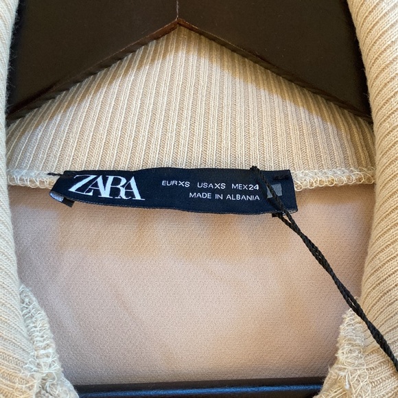 Zara Beige Oversized Ribbed Knit Combo Jacket - Picture 2 of 10